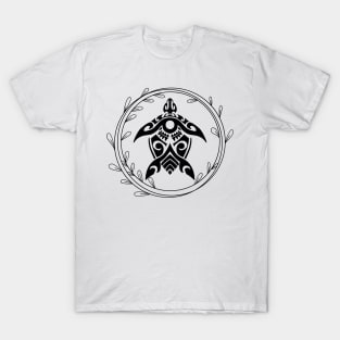 Floral Turtle Art T-Shirt